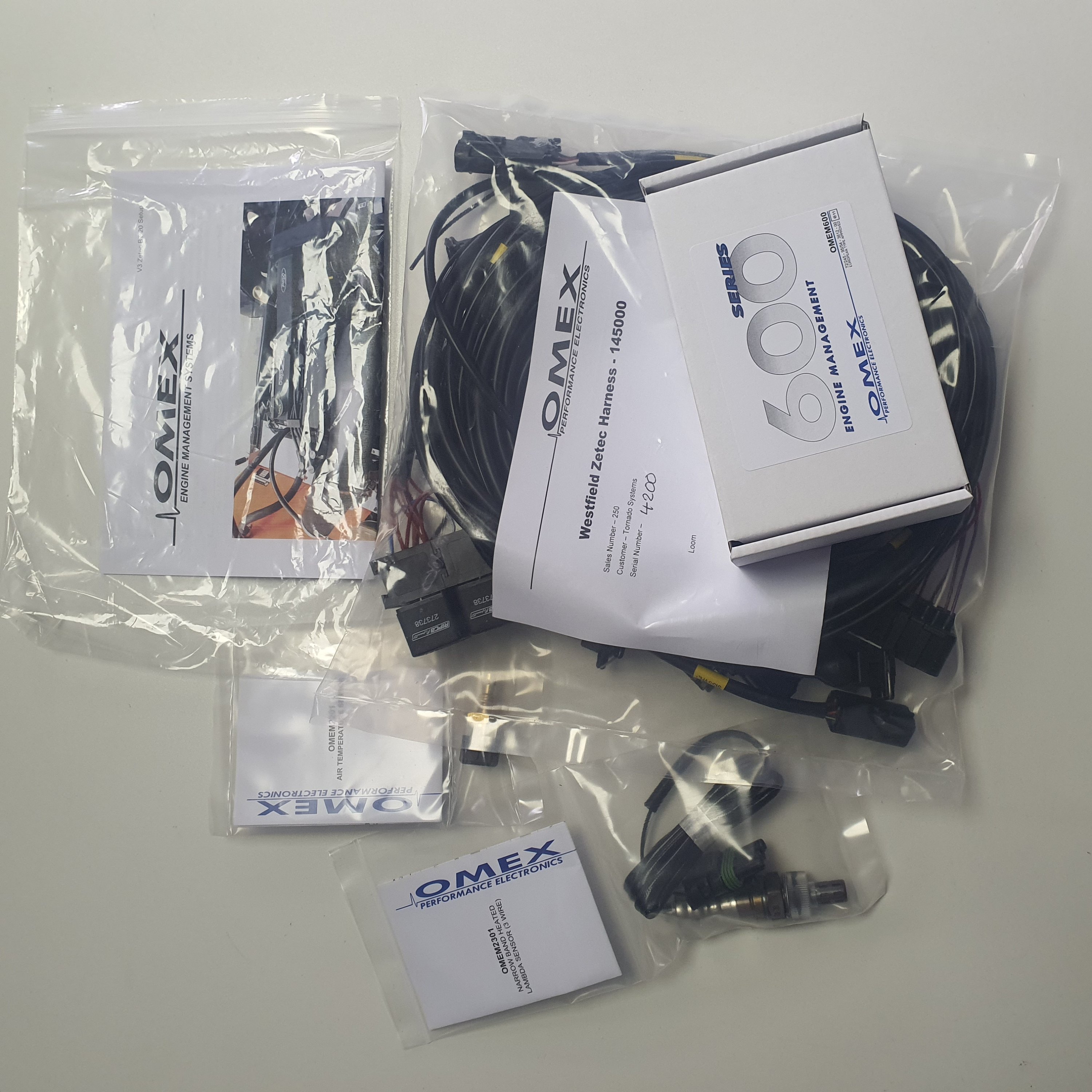 Omex Ecus and wiring harnesses for Westfields Tornado Systems (Engine